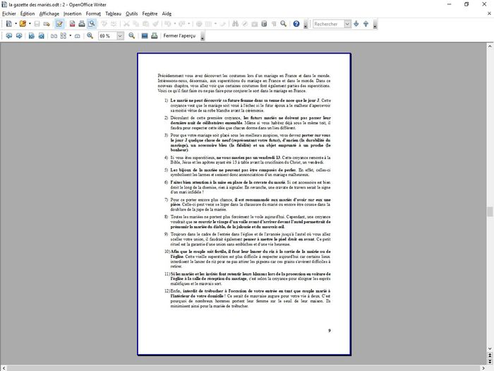 Fin de la rédaction de ma gazette 18