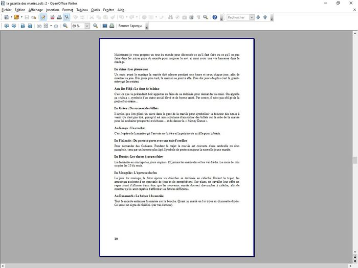 Fin de la rédaction de ma gazette 19