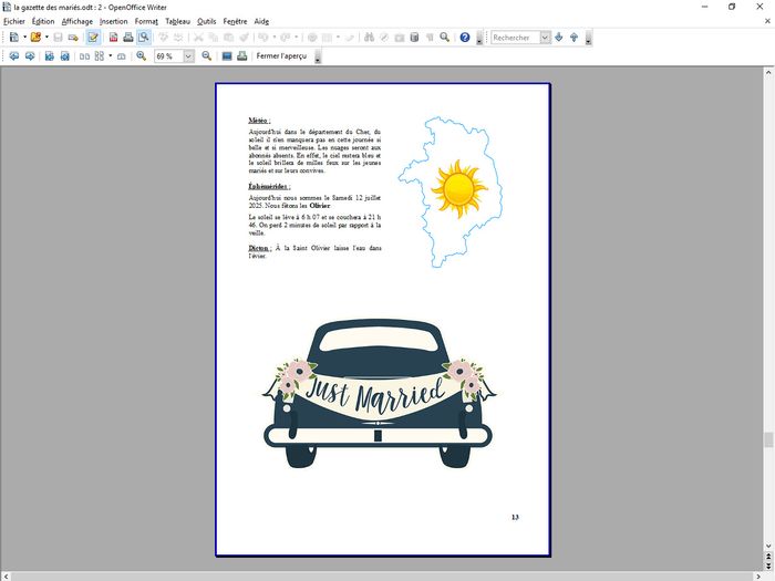 Fin de la rédaction de ma gazette 25