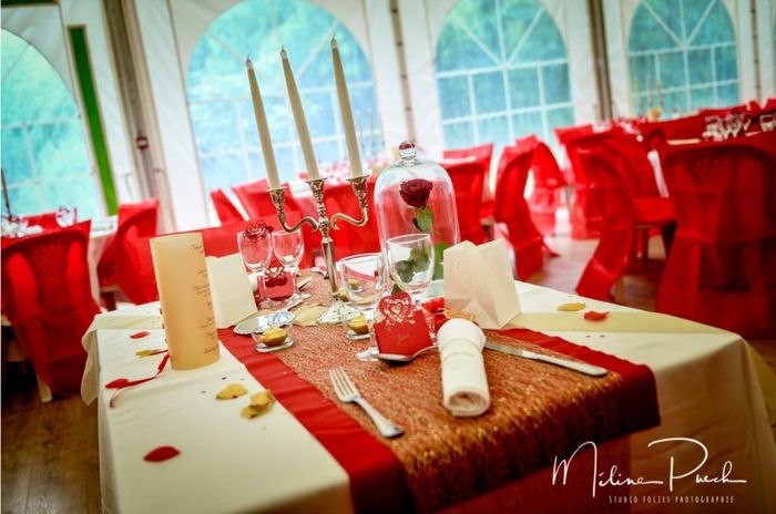 Décoration de la table des mariés