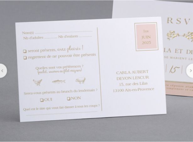 coupon-réponse : verso