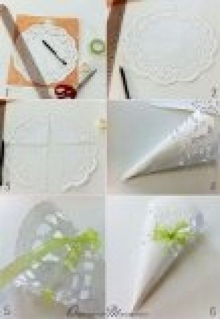 cornet confettis en dentelle