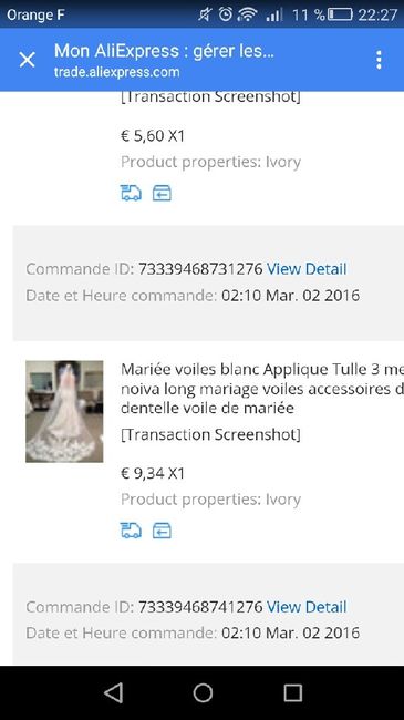 Recherche un voile long avec des bords en dentelle - 1