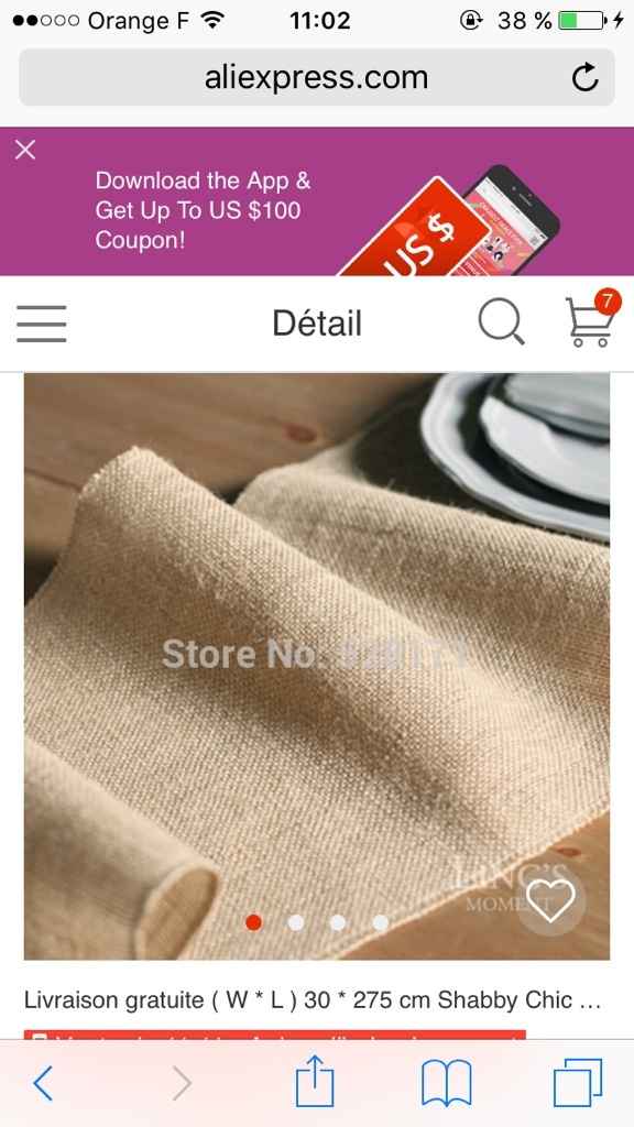 Chemin de table toile de jute - 2