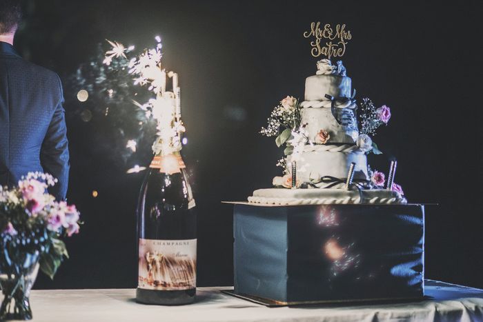 wedding cake + champagne