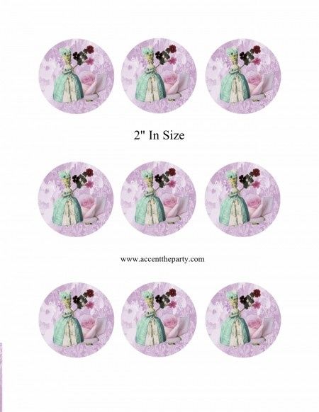 Cupcakes topper Marie-Antoinette