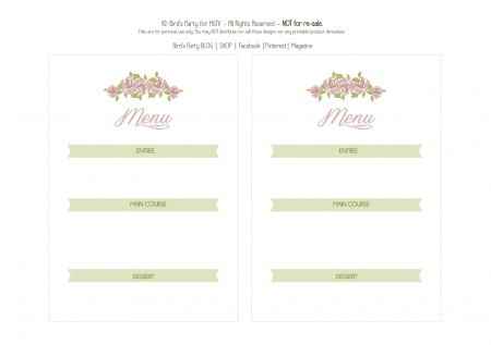 Menu à personnaliser