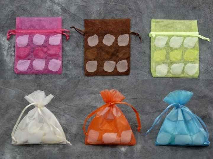 Sachets organza pétales