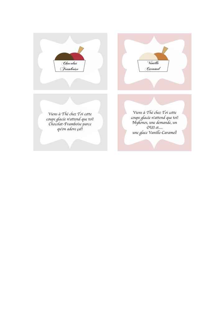 Coupons de glaces donnés aux invités recto et verso