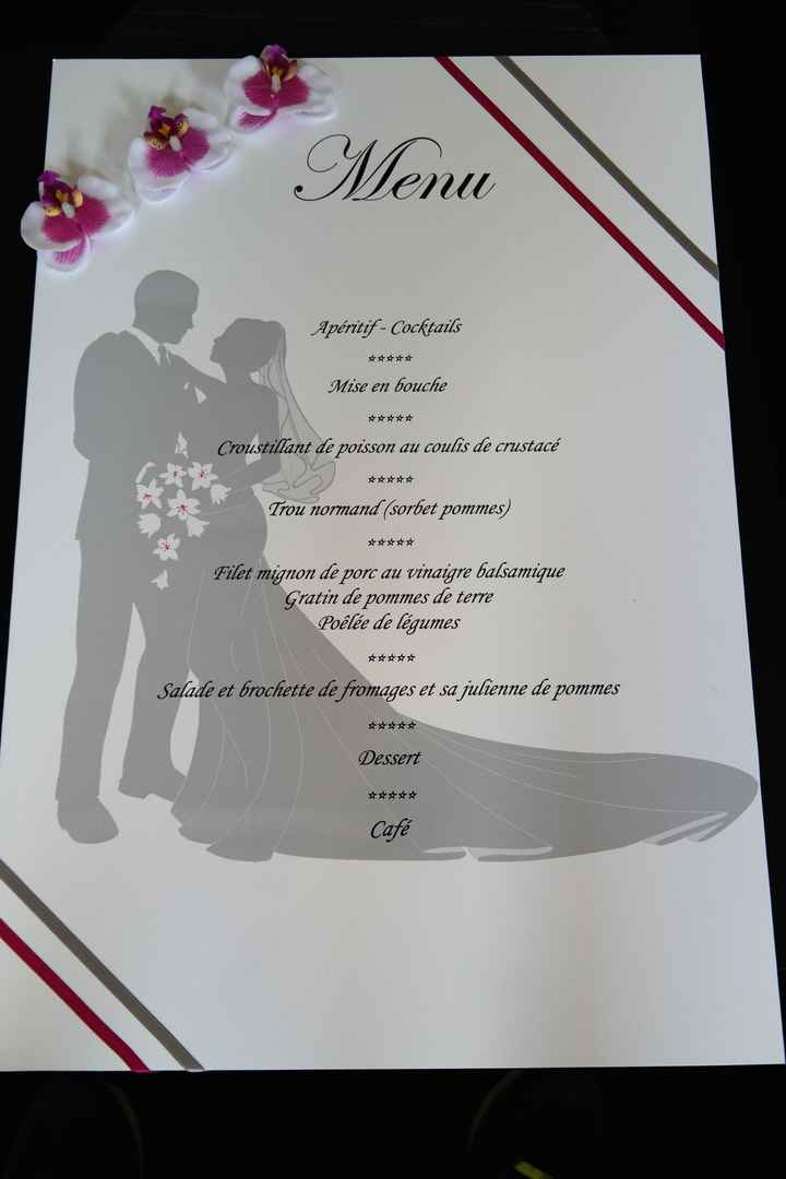 menu mariage