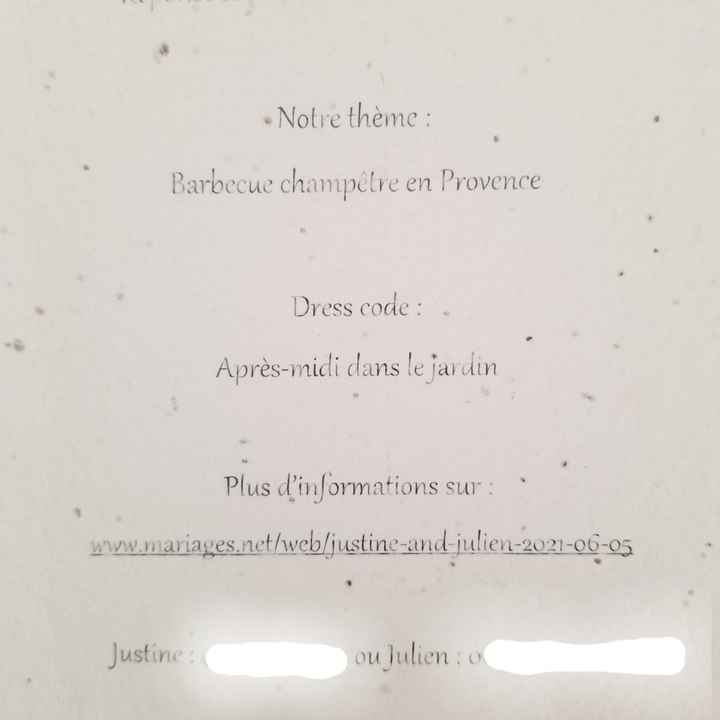 Faire-part sur du papier ensemencé imprimé chez soi - 1