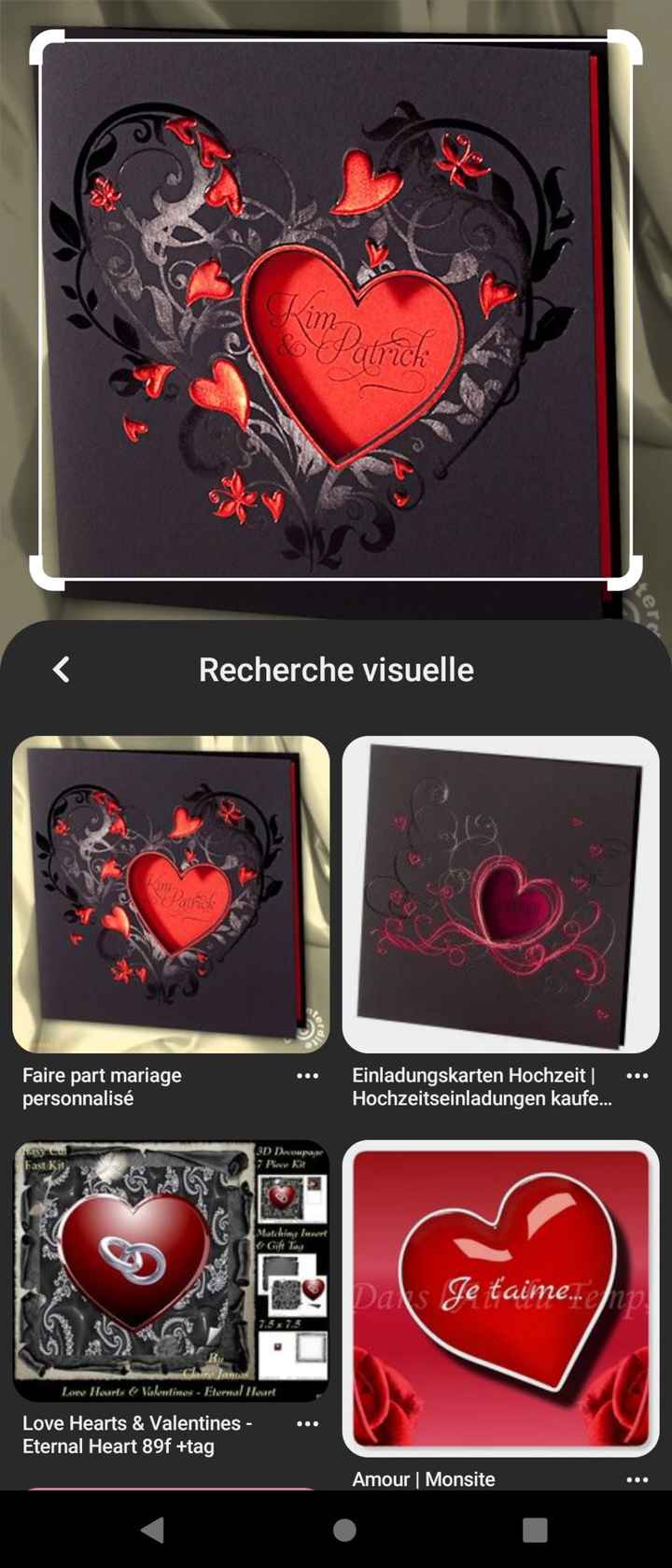 Faire part mariage thème noire et rouge - 1
