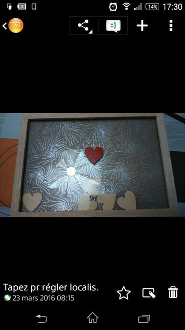 Une alternative au livre d'or : le cadre de coeurs  en bois - 1