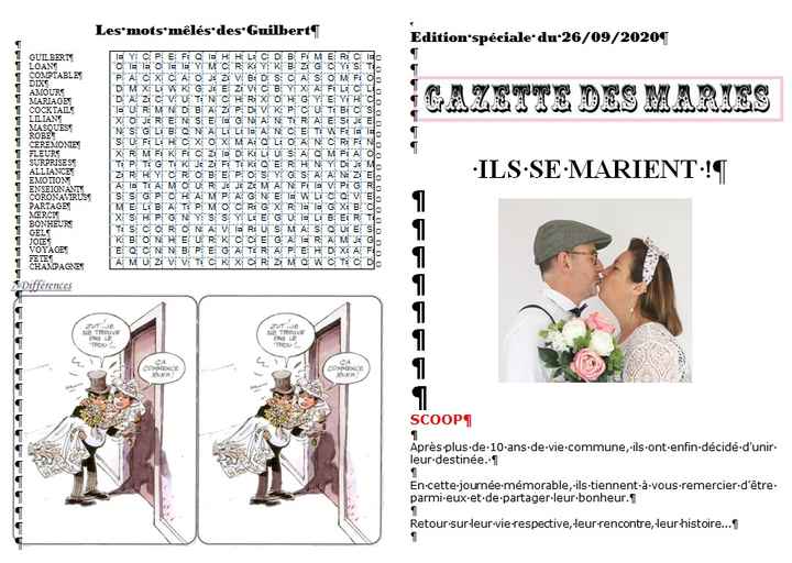 Gazette de mariés avis plume et coquelicots - 1