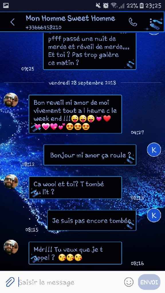 Quel est le dernier sms que vous avez échangé avec votre moitié ? - 1