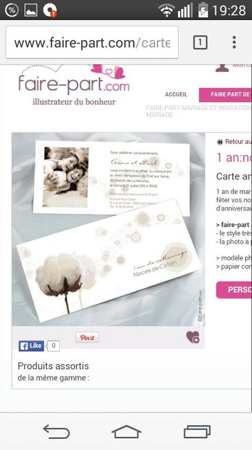 Faire part anniversaire de mariage - 2