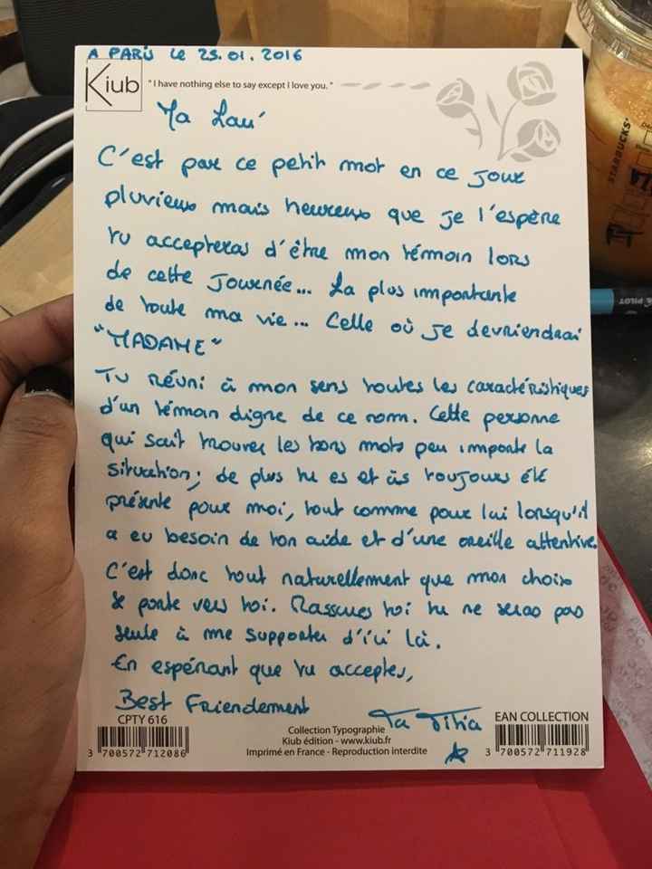 Faire ma demande à ma témoin - 2