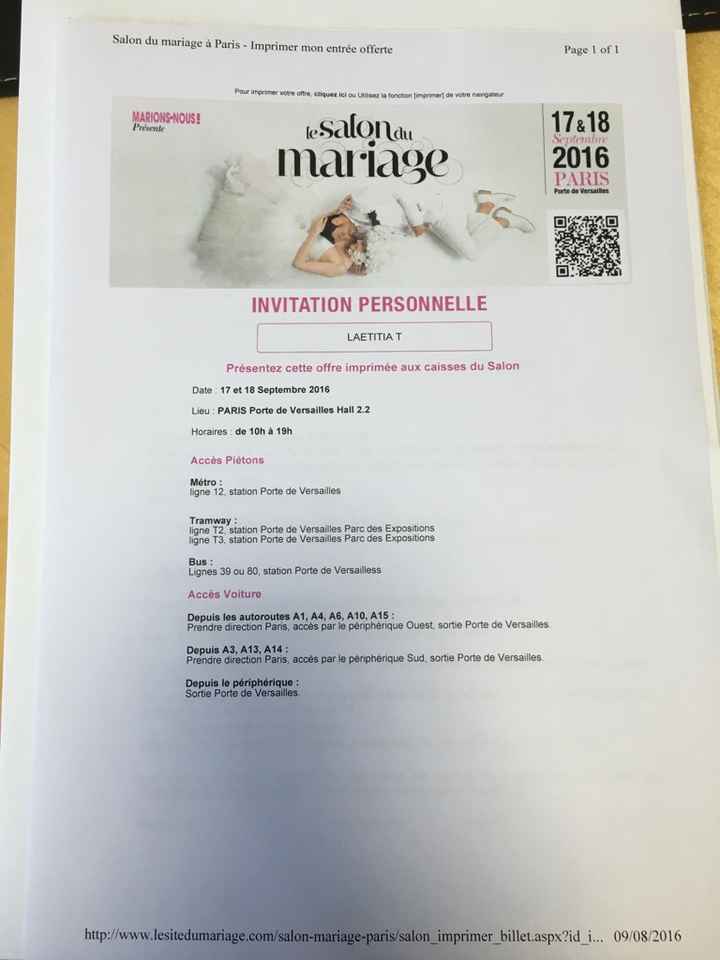 Salon du mariage - paris porte de versailles 17 & 18 septembre 2016! - 1