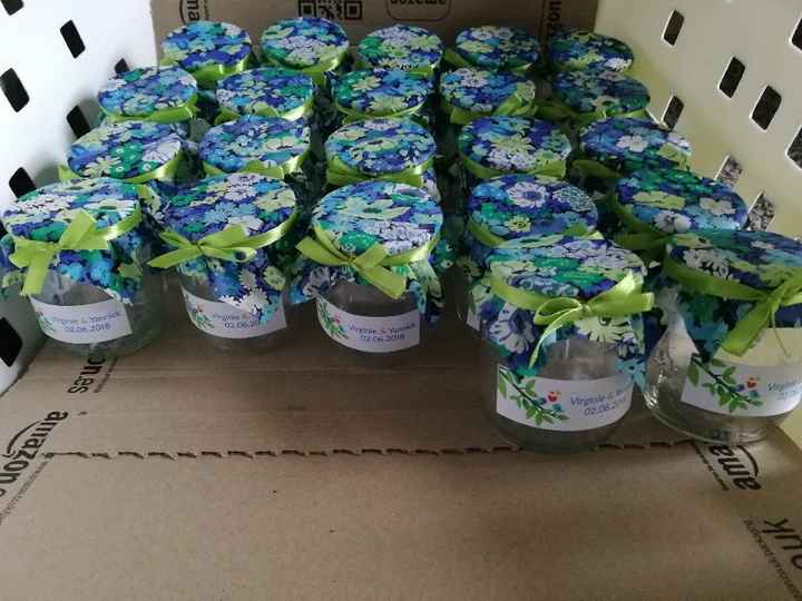 Décoration pot de yaourt mariage champetre - 1