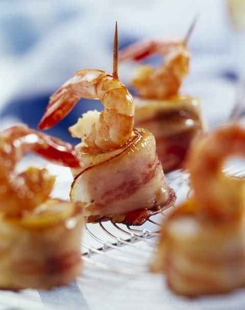 Bananes lardées et crevettes pimentées