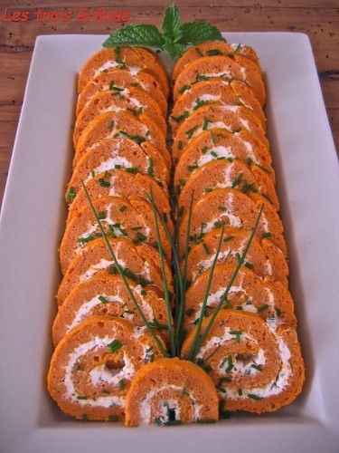 Biscuit roulé salé Tomates, Fromage frais, Fines herbes