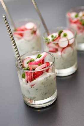 Verrine de radis au fromage de chèvre 