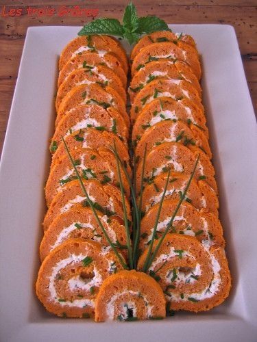 Biscuit roulé salé Tomates, Fromage frais, Fines herbes