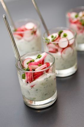 Verrine de radis au fromage de chèvre