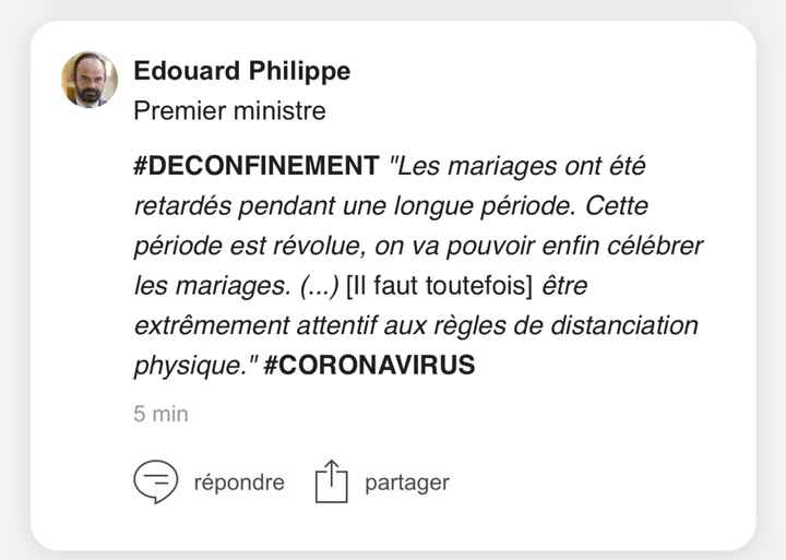 Mariage 1er Août 2020 maintenu ! - 2