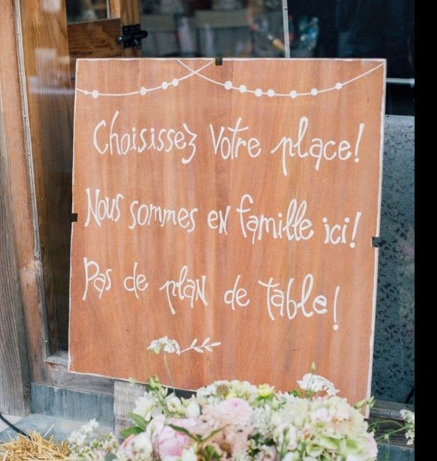 Quel texte pour "pas de plan de table" ? - 1