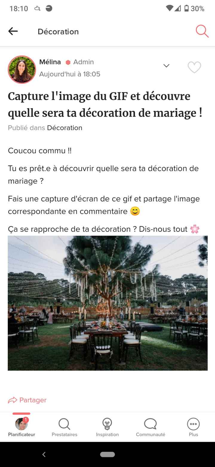 Capture l'image du GIF et découvre quelle sera ta décoration de mariage ! - 1