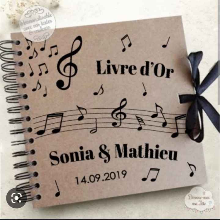 Livre d'or et porte alliances pour mariage Rouge, noir, blanc rock and roll, musique - 1