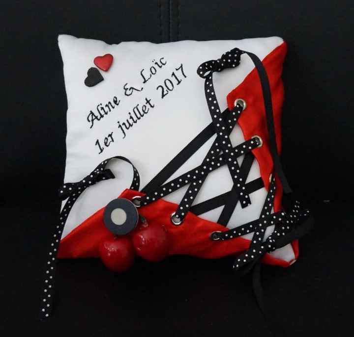 Livre d'or et porte alliances pour mariage Rouge, noir, blanc rock and roll, musique - 4