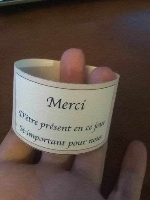 Rond de serviette/remerciement
