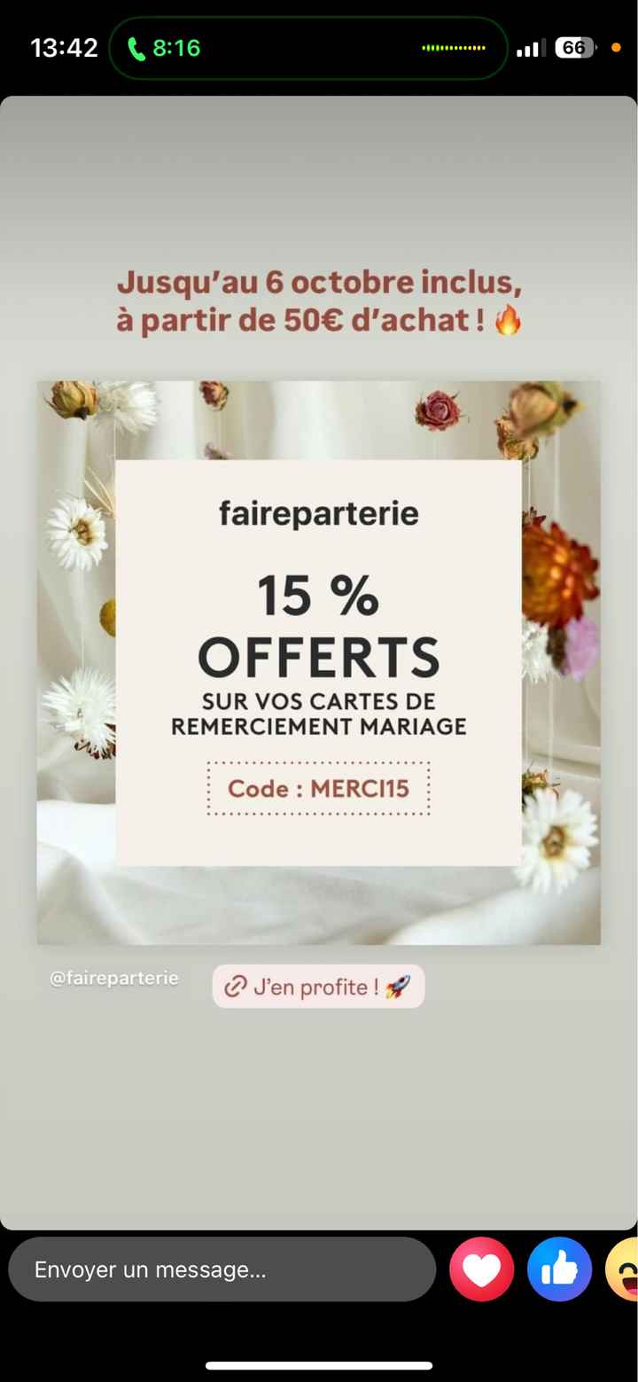 Bon plan faireparterie carte remerciement - 1