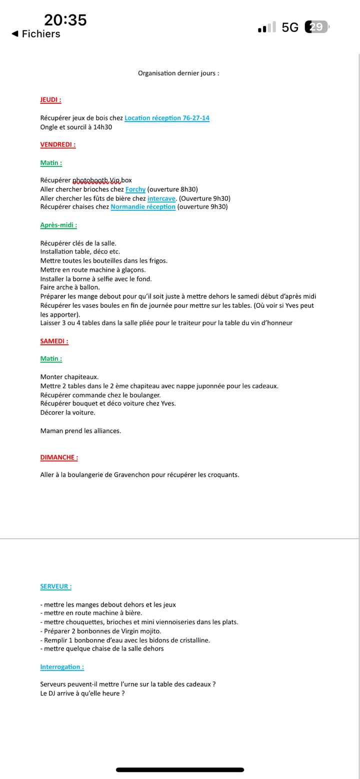 Préparatifs la veille du mariage - 1