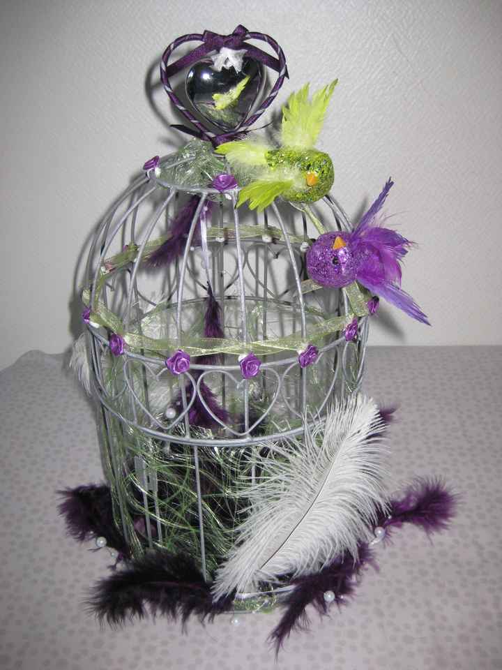 Urne de mariage en forme de cage