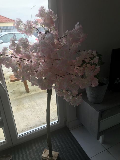 Suspension fleur en papier et cerisier japonais 3