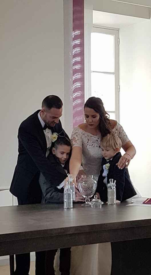 cérémonie du sable avec nos enfants