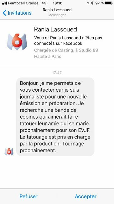  Nouvelle émission m6 sur les evjf - 1