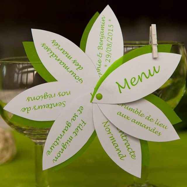 Menu fait main, long à faire mais très contente du résultat