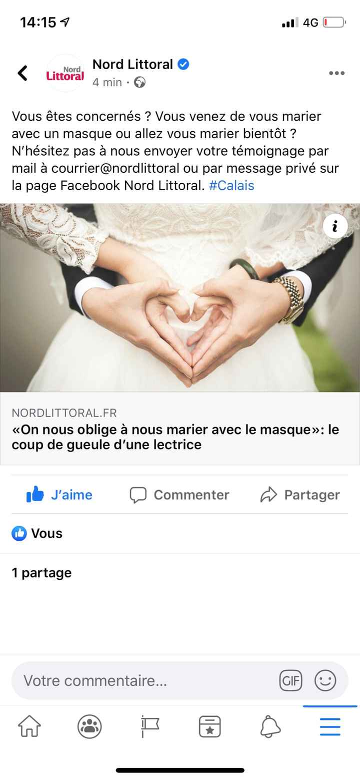Masques obligatoire pour les mariés - 1