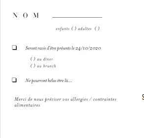 Faire-part coupon reponse - 1