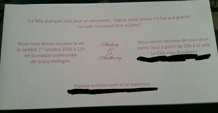 Notre faire part... - 2