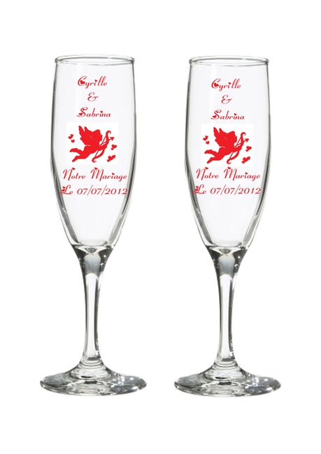 Voici nos verres en souvenir du mariage