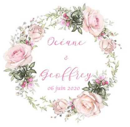 Logo Océane et Geoffrey - Rose