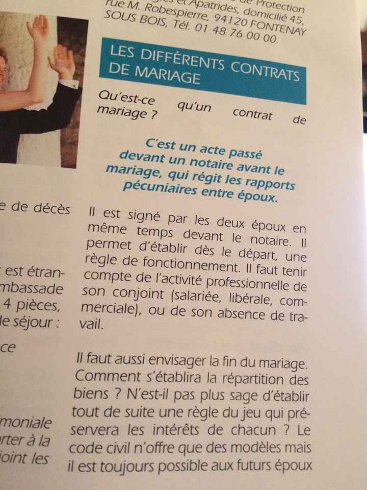 Contrat de mariage separation de biens - 2