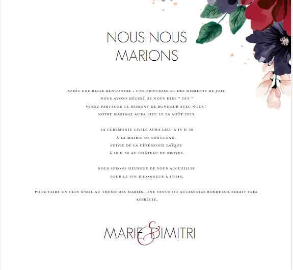 Faire part en création - 2