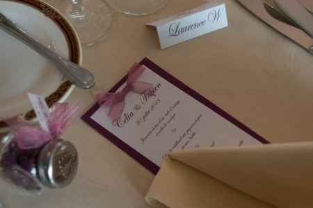 Menu, marques place et dragées