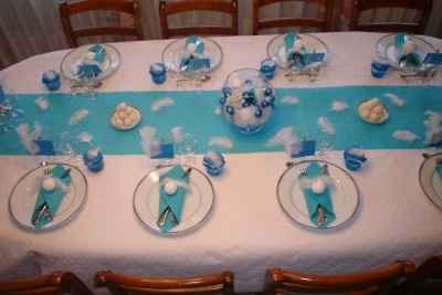 chemin de table turquoise